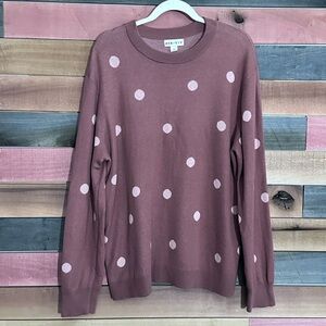 AVA-VIV purple polka dot sweater